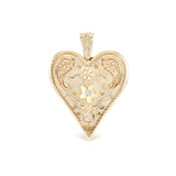 14k yellow gold large southwestern heart charm with diamonds by Marlo Laz Tiny Gods